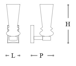 Dimensiones de la Lámpara de Pared Licio Incanto Italamp